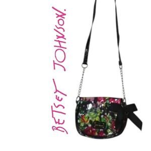 Betsey Johnson Crossbody Floral Purse with Decorative Bow